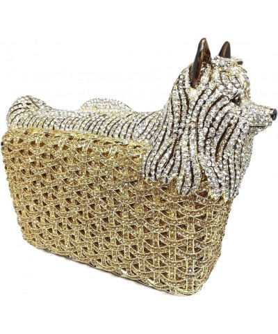 Puppy Evening Bags and Clutches for Women Formal Party Poodle Dog Crystal Clutch Purse Wedding Handbag $53.99 Evening Bags