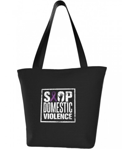 Domestic Violence Awareness Women'S Casual One Shoulder Carry Shopping Bag Large Capacity Working Storage Handbag $14.71 Shou...