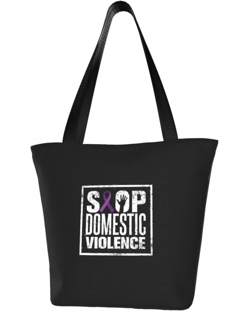 Domestic Violence Awareness Women'S Casual One Shoulder Carry Shopping Bag Large Capacity Working Storage Handbag $14.71 Shou...