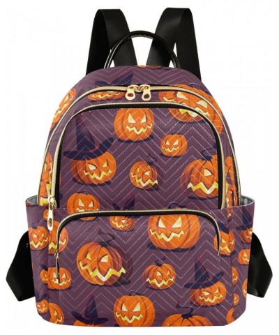 Halloween Women Backpack Angry Jack-o-lantern Anti-Theft Travel Backpack with Luggage Belt Durable Lightweight Handbag Lady P...