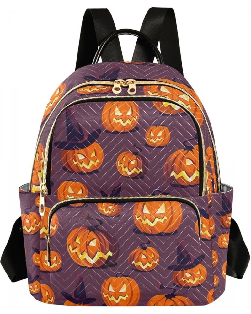 Halloween Women Backpack Angry Jack-o-lantern Anti-Theft Travel Backpack with Luggage Belt Durable Lightweight Handbag Lady P...