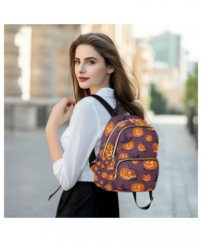 Halloween Women Backpack Angry Jack-o-lantern Anti-Theft Travel Backpack with Luggage Belt Durable Lightweight Handbag Lady P...