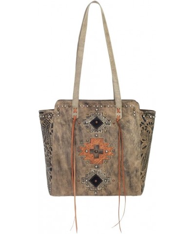 Navajo Soul Collection Zip Top Tote Distressed Charcoal Brown $58.34 Totes