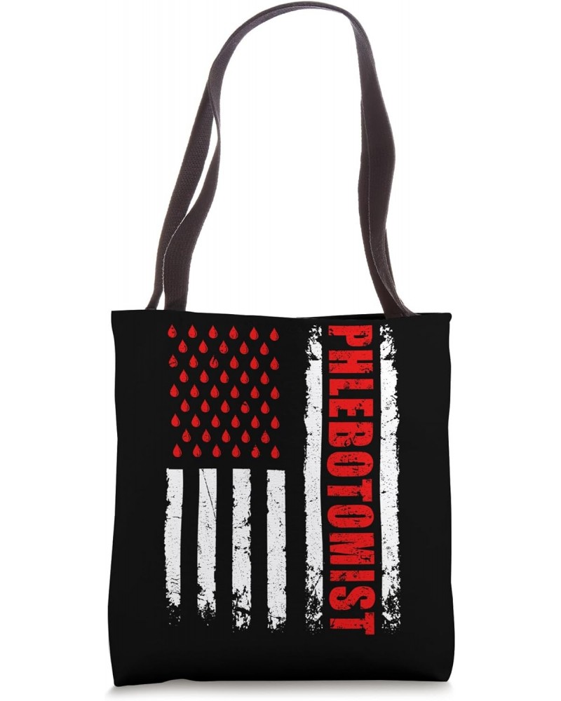 Phlebotomist Vintage US Flag Phlebotomy Nurse Tote Bag $11.52 Totes