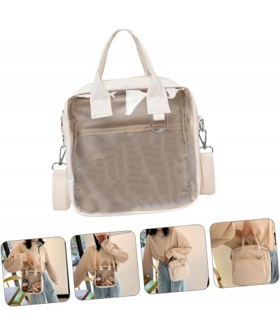 2 Pcs Transparent Canvas Bag Messanger Bags Makeup Brishes Mobile+phone Carryon Bag Cellphone Cross Body White $11.63 Others