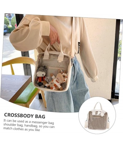 2 Pcs Transparent Canvas Bag Messanger Bags Makeup Brishes Mobile+phone Carryon Bag Cellphone Cross Body White $11.63 Others