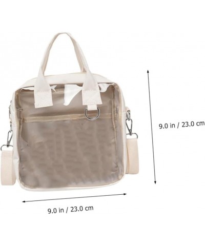 2 Pcs Transparent Canvas Bag Messanger Bags Makeup Brishes Mobile+phone Carryon Bag Cellphone Cross Body White $11.63 Others