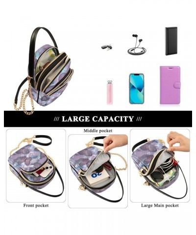 Butterfly Flowers Crossbody Bag for Women Cell Phone Purse Wallet with Removable Chain Shoulder Handbag for Passport Phone Tr...