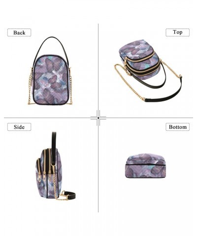 Butterfly Flowers Crossbody Bag for Women Cell Phone Purse Wallet with Removable Chain Shoulder Handbag for Passport Phone Tr...