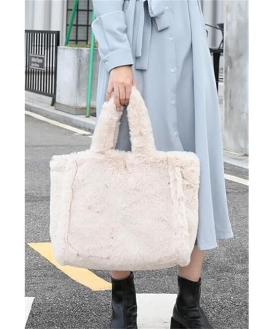 Women Shoulder Bag Hobo Bag Fashion Tote Handbag Fluffy Faux Fur Furry Plush Satchel Purse Soft Elegant 2023 Off-white $35.51...