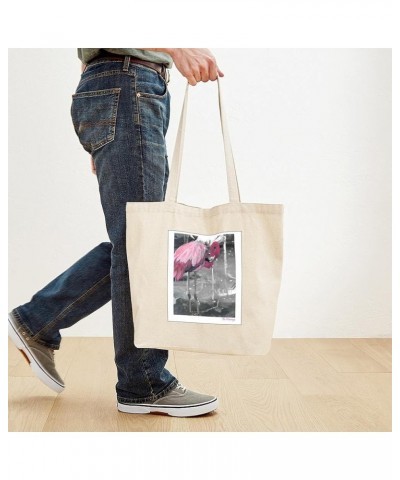 Flamingos Tote Bag Natural Canvas Tote Bag, Cloth Shopping Bag Hand Painted Pink Flamingo Tote Bag $8.00 Travel Gear