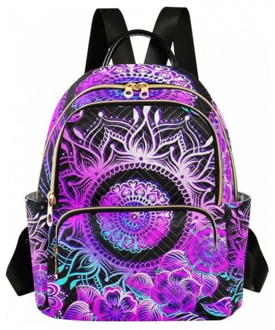 Small Backpack for Women Travel Bag Indian Henna Floral Boho Daypack Purse Fashion Shoulder Bag Rucksack Small B38 $11.18 Bac...