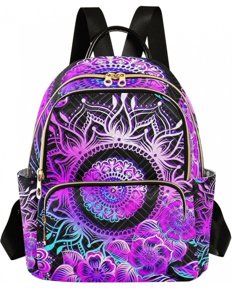 Small Backpack for Women Travel Bag Indian Henna Floral Boho Daypack Purse Fashion Shoulder Bag Rucksack Small B38 $11.18 Bac...