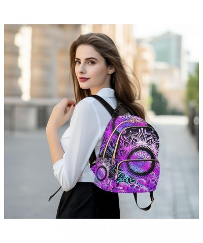 Small Backpack for Women Travel Bag Indian Henna Floral Boho Daypack Purse Fashion Shoulder Bag Rucksack Small B38 $11.18 Bac...