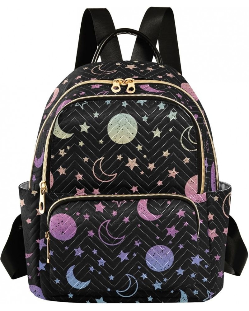 Travel Backpack Purse for Women Fashion Anti-theft Work Casual Rainbow Star Moon Daypack Shoulder Bag Medium Size Medium $21....