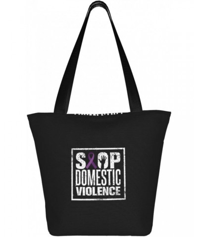 Domestic Violence Awareness Women'S Casual One Shoulder Carry Shopping Bag Large Capacity Working Storage Handbag $14.71 Shou...