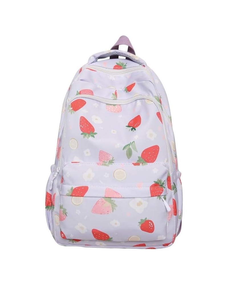 2024 Kawaii Fruit Berries Mini Backpack Y2k Aesthetic Waterproof Lightweight Bag (Blue) Purple $16.07 Backpacks