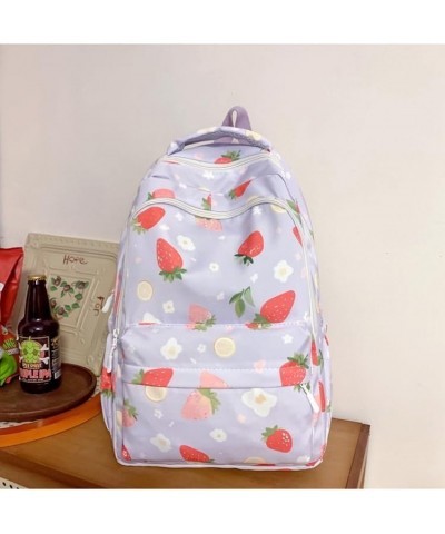 2024 Kawaii Fruit Berries Mini Backpack Y2k Aesthetic Waterproof Lightweight Bag (Blue) Purple $16.07 Backpacks