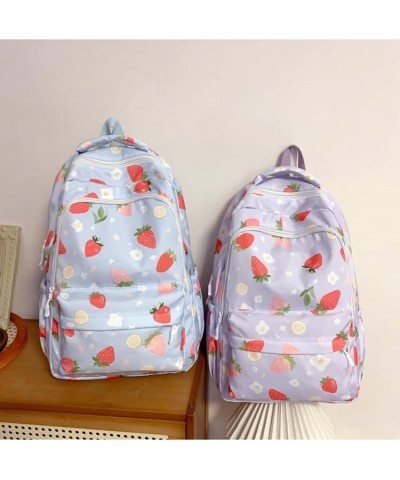 2024 Kawaii Fruit Berries Mini Backpack Y2k Aesthetic Waterproof Lightweight Bag (Blue) Purple $16.07 Backpacks