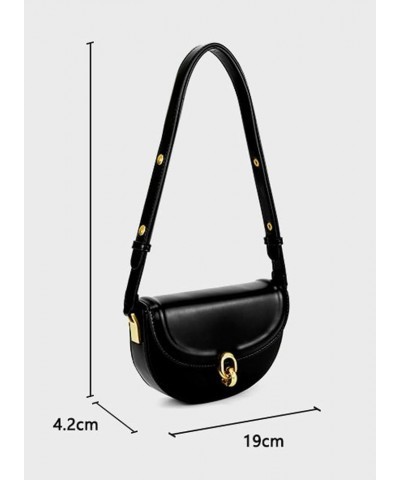 Women Saddle Shoulder Bag PU Leather Handbag Trendy Crossbody Tote Bag Hobo Satchel Casual Purse 2024 Amber $15.03 Shoulder Bags