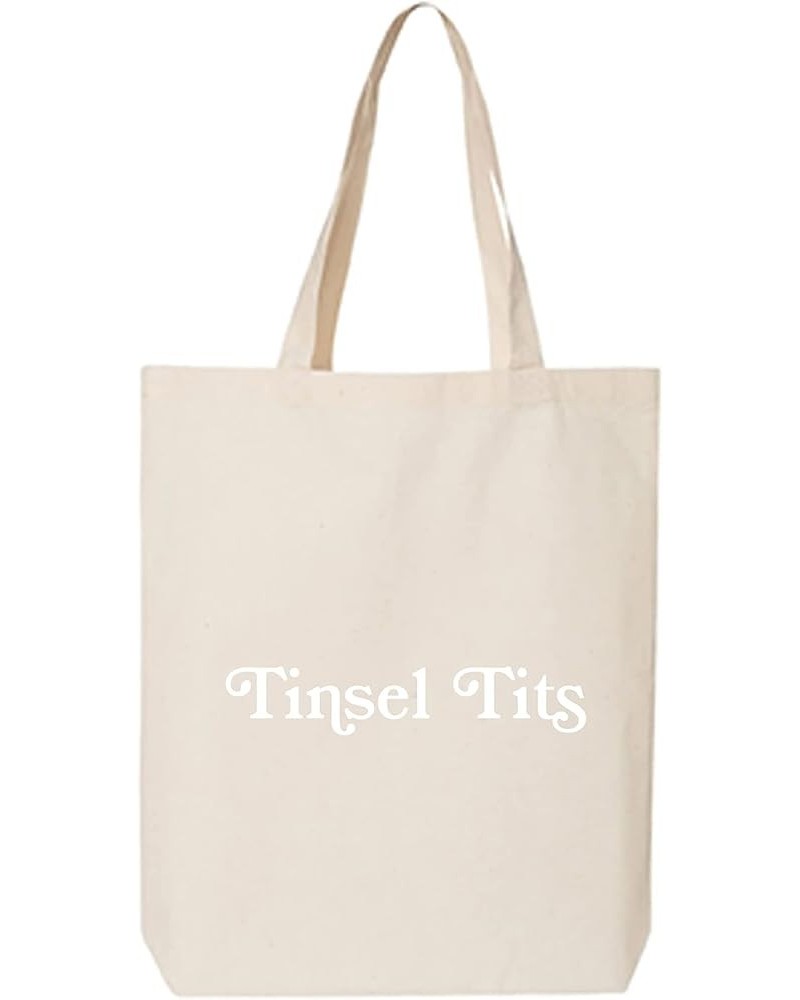 Tinsel Tits Cotton Canvas Tote Bag Natural $9.03 Totes