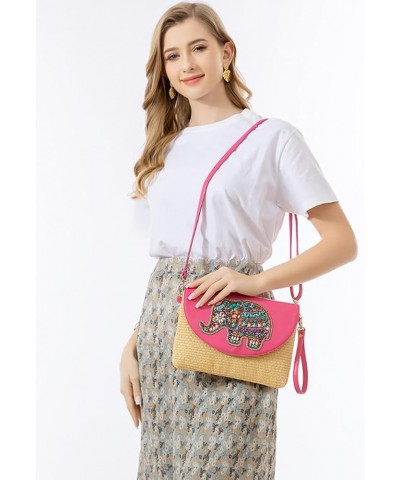 Straw Woven Clutch Purse for Women Straw Crossbody Tote Handbag with Adjustable Strap Summer Beach Purse 2024 Fbmbag2024-02-s...