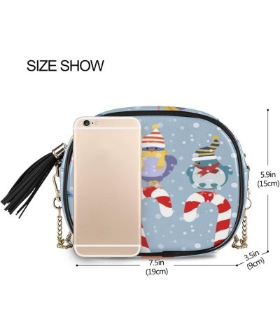 Women's Watercolor Gnomes PU Leather Crossbody Bag Shoulder Purse with Tassel Multi 07 $14.15 Crossbody Bags