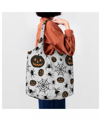 Halloween Spiders Single Shoulder Commuter Canvas Tote Bags For Women And Men Halloween Spiders28 $12.97 Totes