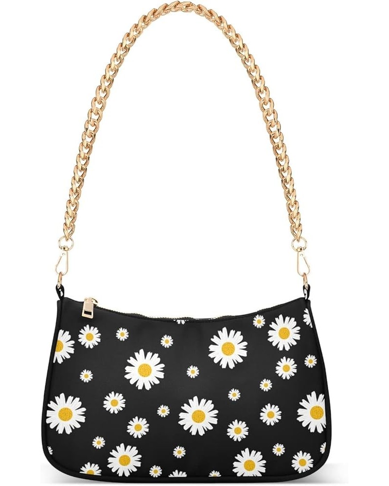 African Mask Symbol Women's Shoulder Handbag Mini Handbags with Zipper Closure Daisy Black $16.19 Shoulder Bags