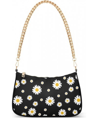 African Mask Symbol Women's Shoulder Handbag Mini Handbags with Zipper Closure Daisy Black $16.19 Shoulder Bags