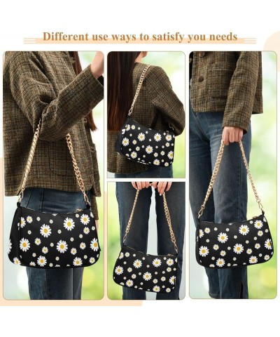 African Mask Symbol Women's Shoulder Handbag Mini Handbags with Zipper Closure Daisy Black $16.19 Shoulder Bags