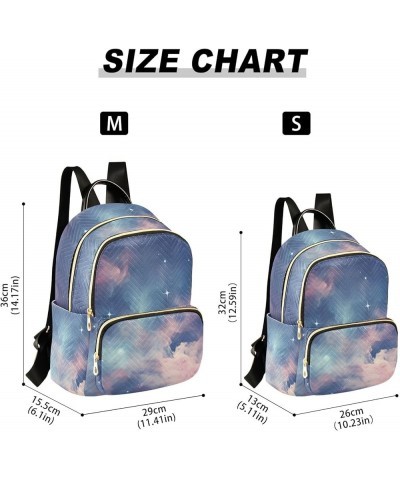 Blue-pink Starry Sky Fashion Travel Backpack for Women Multi Pockets Lightweight Purse for Women-M Multicolor Small $14.70 Ba...