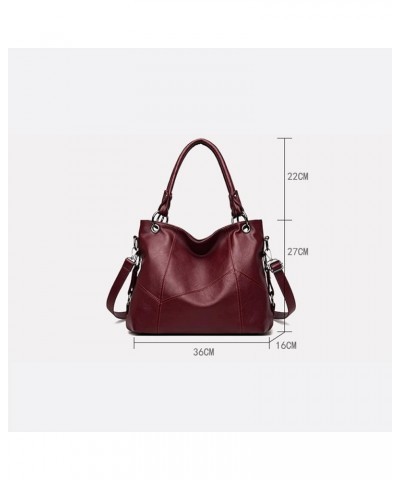 Shoulder purse Large Capacity Ladies Tote Handbags， Atmospheric Fashion Soft Leather Middle-aged Mother Handbag Purple $38.92...