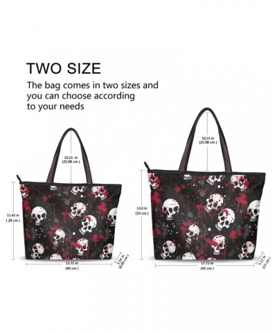 Women Tote Bags Skull Black Red Top Handle Satchel Handbags Shoulder Bag for Shopping 20850210 $9.24 Totes