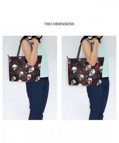 Women Tote Bags Skull Black Red Top Handle Satchel Handbags Shoulder Bag for Shopping 20850210 $9.24 Totes