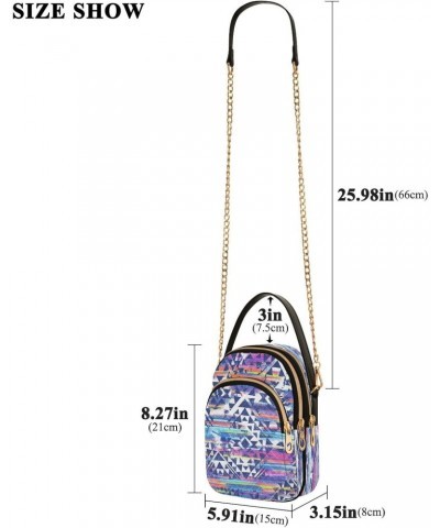 Tribal Ethnic Watercolor Small Chain Crossbody Travel Bag Handbag Cell Phone Purse for Women $9.46 Crossbody Bags