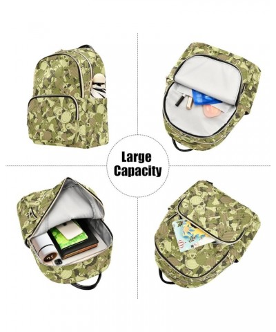 Green Skull Backpack Purse for Women Anti-theft Small Fashion Travel Backpack with Strap Handbag Lady Purse,S Medium $13.33 B...