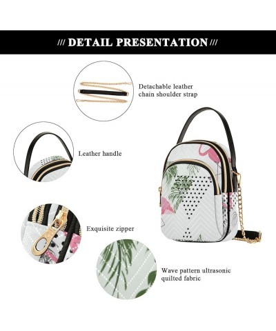 Small Crossbody Cell Phone Bag for Women, Pretty Flowers Mini Over Shoulder Handbag Purse with Credit Card Slots Tropical Pal...