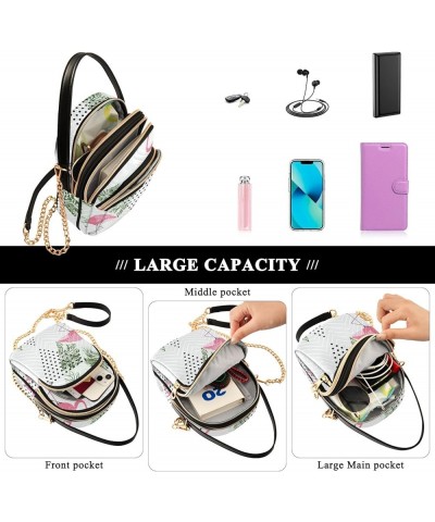 Small Crossbody Cell Phone Bag for Women, Pretty Flowers Mini Over Shoulder Handbag Purse with Credit Card Slots Tropical Pal...