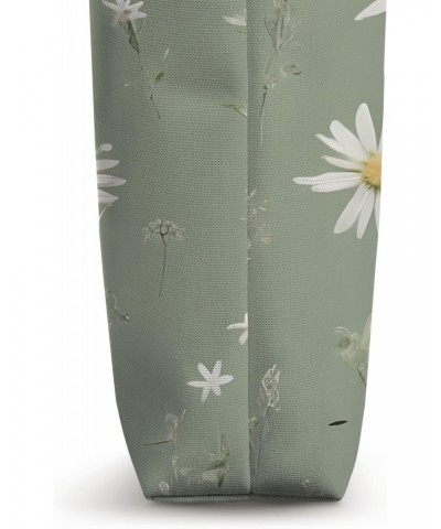 Sage green Wildflower Aesthetic Flower Leaves Botanical Tote Bag $8.80 Totes