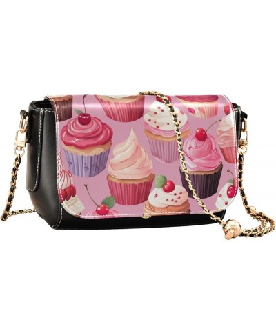 Donuts are Shown on Numerous Shapes Leather Crossbody Purses, Faux Leather Crossbody Bag, Shoulder Bag for Women Leather Beau...