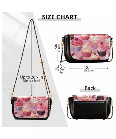 Donuts are Shown on Numerous Shapes Leather Crossbody Purses, Faux Leather Crossbody Bag, Shoulder Bag for Women Leather Beau...