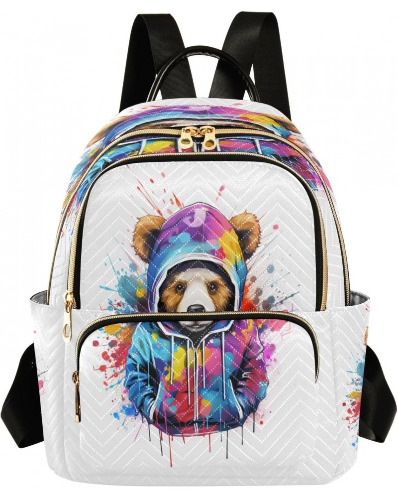 Painted Bear Women Backpack Purse Travel Daypack Shoulder Bag $17.50 Backpacks