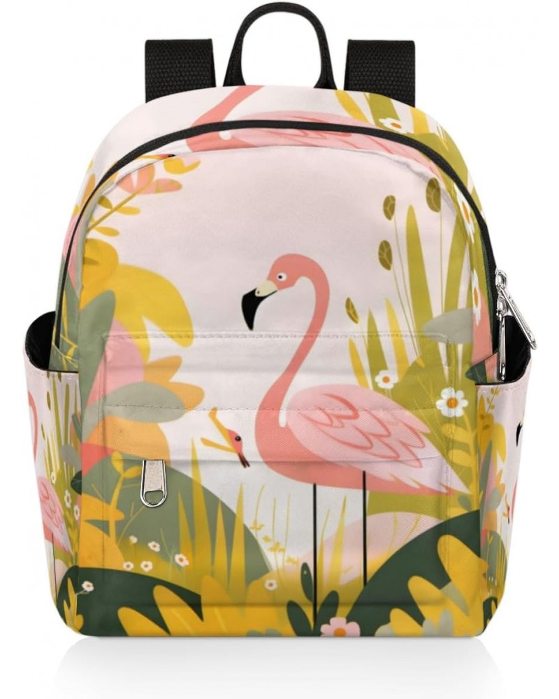 Cartoon Flamingo Bird Small Backpack for Women Ladies Mini Backpack Travel Casual Backpack Purse Satchel Daypack $21.60 Backp...