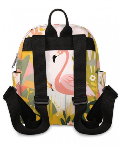 Cartoon Flamingo Bird Small Backpack for Women Ladies Mini Backpack Travel Casual Backpack Purse Satchel Daypack $21.60 Backp...