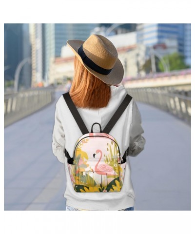 Cartoon Flamingo Bird Small Backpack for Women Ladies Mini Backpack Travel Casual Backpack Purse Satchel Daypack $21.60 Backp...