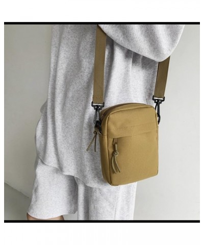 Mini Nylon Crossbody Bag for Men Small Mobile Phone Shoulder Bag Casual Messager Bag Satchel Bag Purse Yellow $10.25 Crossbod...