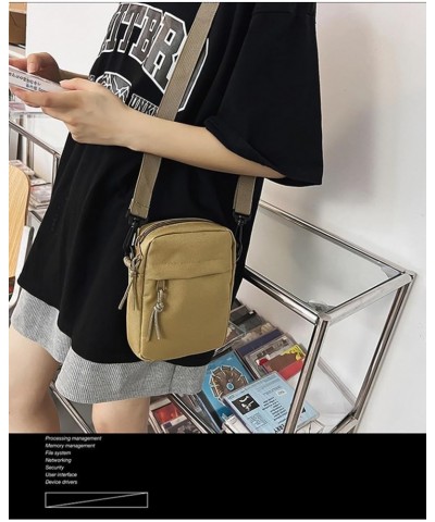 Mini Nylon Crossbody Bag for Men Small Mobile Phone Shoulder Bag Casual Messager Bag Satchel Bag Purse Yellow $10.25 Crossbod...