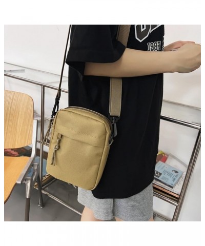 Mini Nylon Crossbody Bag for Men Small Mobile Phone Shoulder Bag Casual Messager Bag Satchel Bag Purse Yellow $10.25 Crossbod...