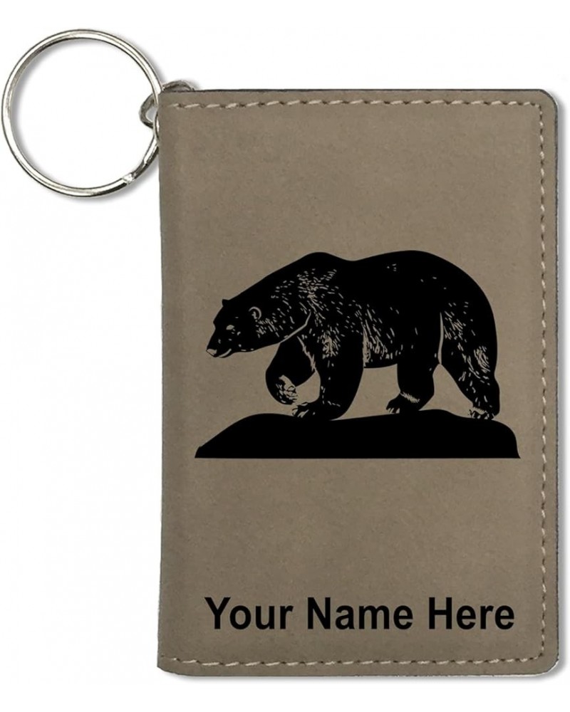 ID Holder Wallet, Polar Bear, Personalized Engraving Included (Light Brown) Light Brown $15.95 Wallets